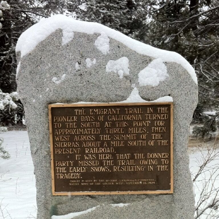 Historic Emigrant Trail tablet.