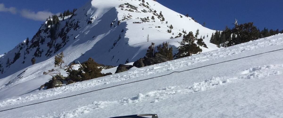 A wonderful hike up Donner Peak from the Snow Shed parking lot. Snow shoe the ridge line route or hike up with North face with technical gear (crampons, ropes, and protection). Outstanding views from the top.