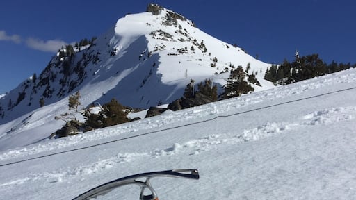 A wonderful hike up Donner Peak from the Snow Shed parking lot. Snow shoe the ridge line route or hike up with North face with technical gear (crampons, ropes, and protection). Outstanding views from the top.