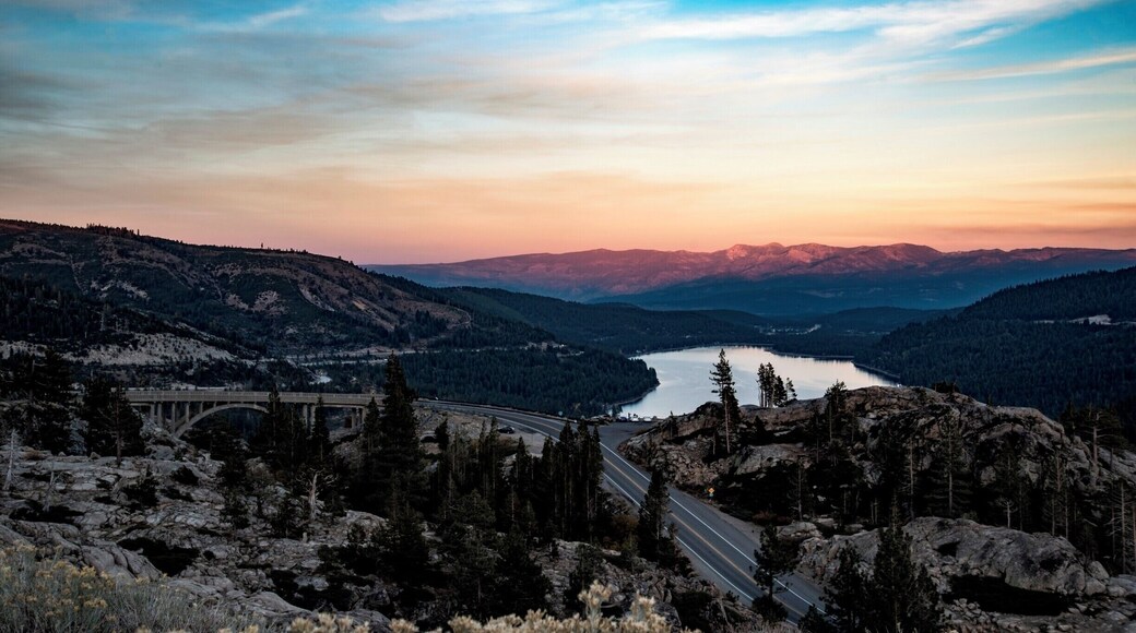 Sunset glow along the mountains next to Donner Lake.
#BvSWater