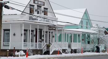 Truckee showing snow and a house