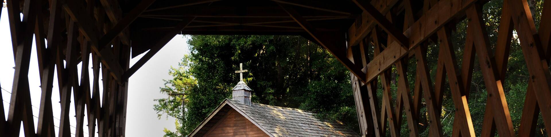 Log house country church in Troy,Alabama.