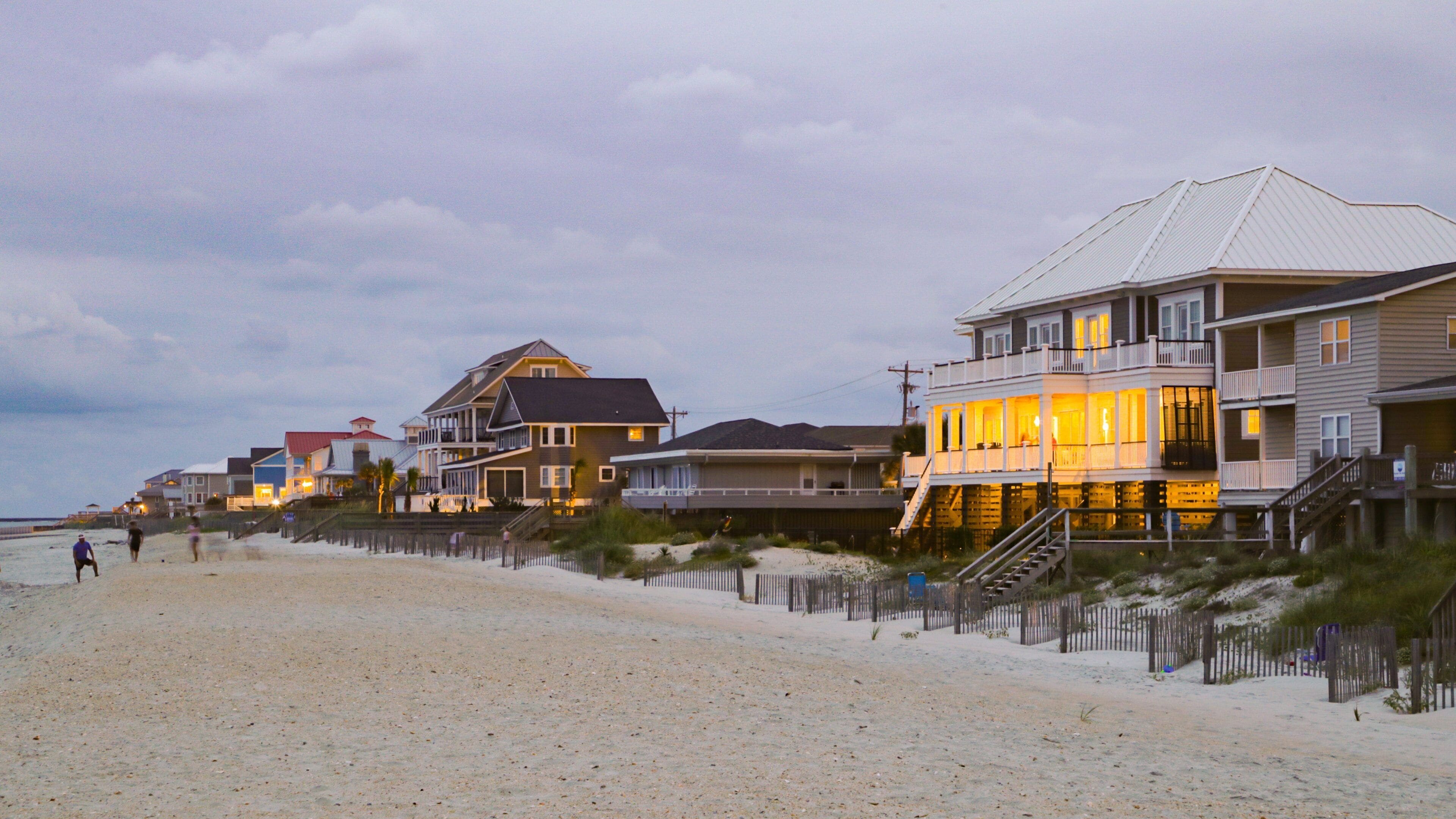 Murrells Inlet featuring a beach, night scenes and a coastal town