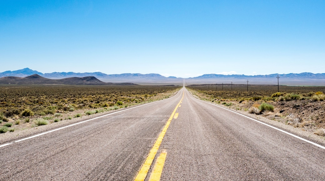 Lonely stretch of road between US Route 6 between Tonopah and Ely, Nevada