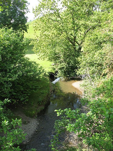Mithil Brook Now a lot wider than it was when I crossed the stream earlier in the day, high on the Radnor Forest. The small river runs through wooded banks to join the Irfon.