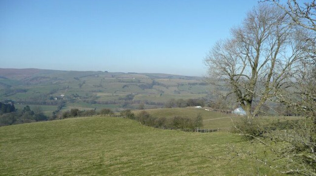 Looking across the Nant yr Wyn valley View north from the very minor road from Crungoed to Llangunllo.