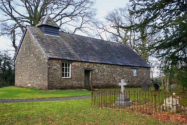 Llanfihangel Helygen Church The little 17th century church of St. Michael at Llanfinhangel Helygen.