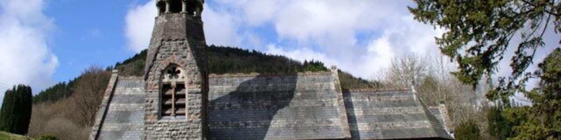 Parish Church of St Mary, Abbey Cwmhir Abbey Cwmhir was fortunate in having a generous benefactor - Miss Mary Beatrice Philips, a sister to the Squire George Henry Philips, and during the years 1856/6 a new church was built here at her expense. The style of the church is 12th century Gothic. http://www.castlewales.com/cwmhr_ch.html