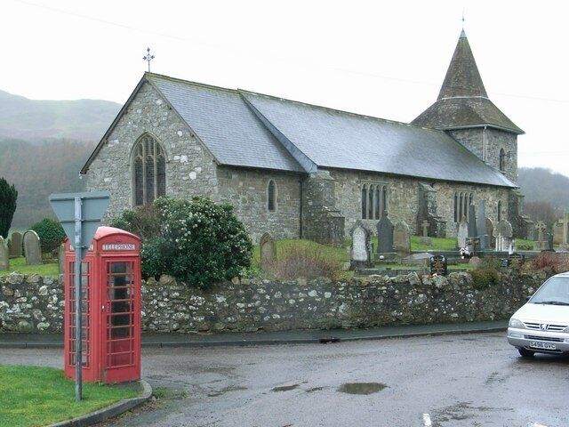 St. Tecla's Church, Llandegley With part of Llandegley Rocks in the background.