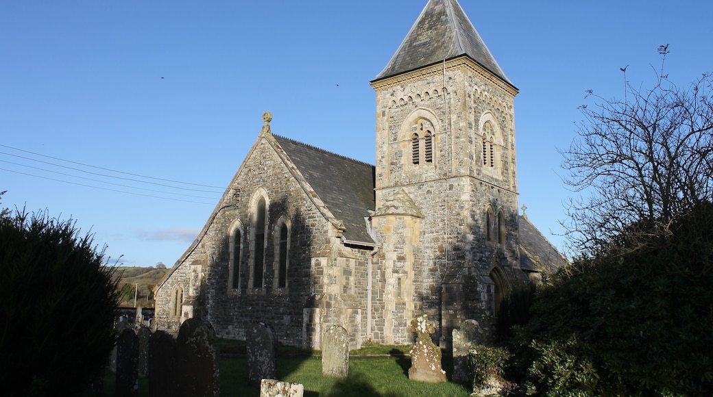 Nat Grid No: SO0869864302. Church of St Padarn , Llanbadarn Fawr, between Builth Wells and Newtown, Mid Wales. Erected in 1879, replacing a stone church here in the first half of the 12thC. See: https://en.wikipedia.org/wiki/Llanbadarn_Fawr,_Powys