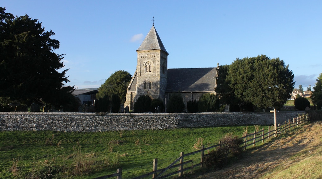 Nat Grid No: SO0869864302. Church of St Padarn , Llanbadarn Fawr, between Builth Wells and Newtown, Mid Wales. Erected in 1879, replacing a stone church here in the first half of the 12thC. See: https://en.wikipedia.org/wiki/Llanbadarn_Fawr,_Powys