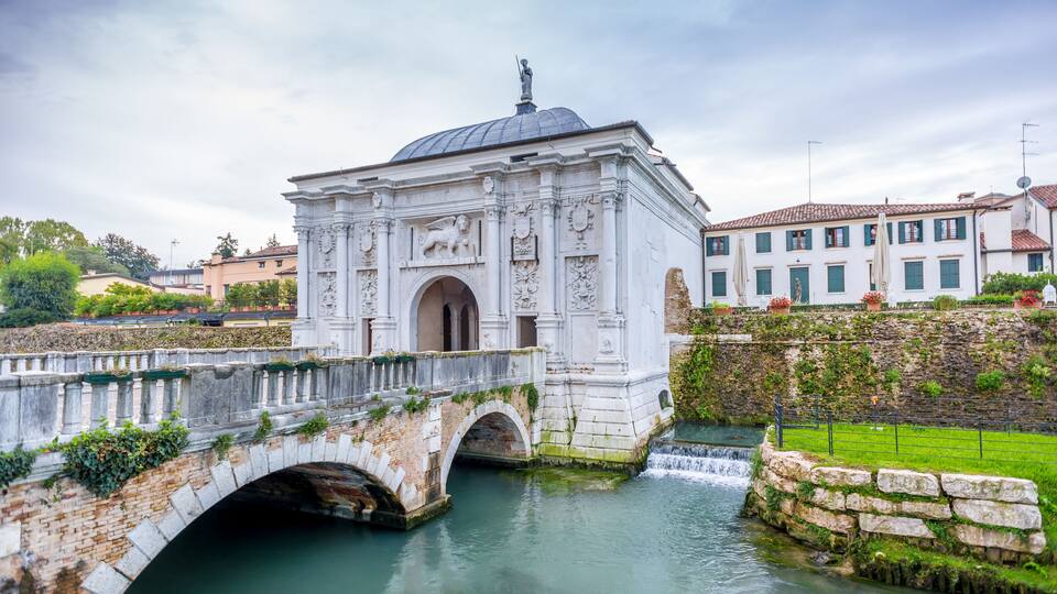 Gate to old city of Treviso in Italy