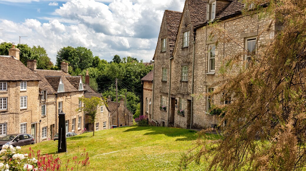 View of typical buildings in the Cotswold Market Town of Tetbury, Gloucestershire, England, United Kingdom