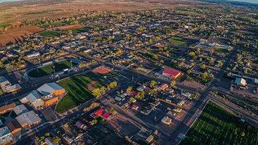 Aerial view of the small Arizona Town of Snowflake
