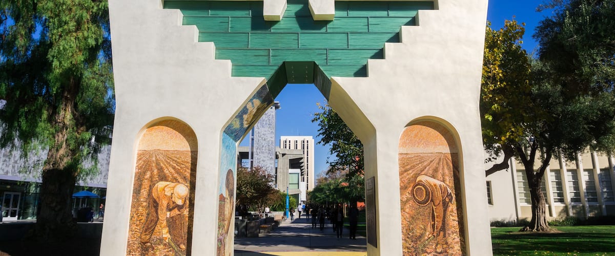 Arch of Dignity, Equality and Justice on the grounds of San Jose State University, San Francisco bay area, California
