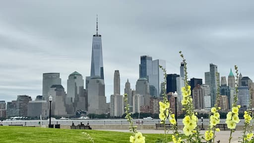The View of Lower Manhattan with Freedom Tower from New Jersey Liberty Park