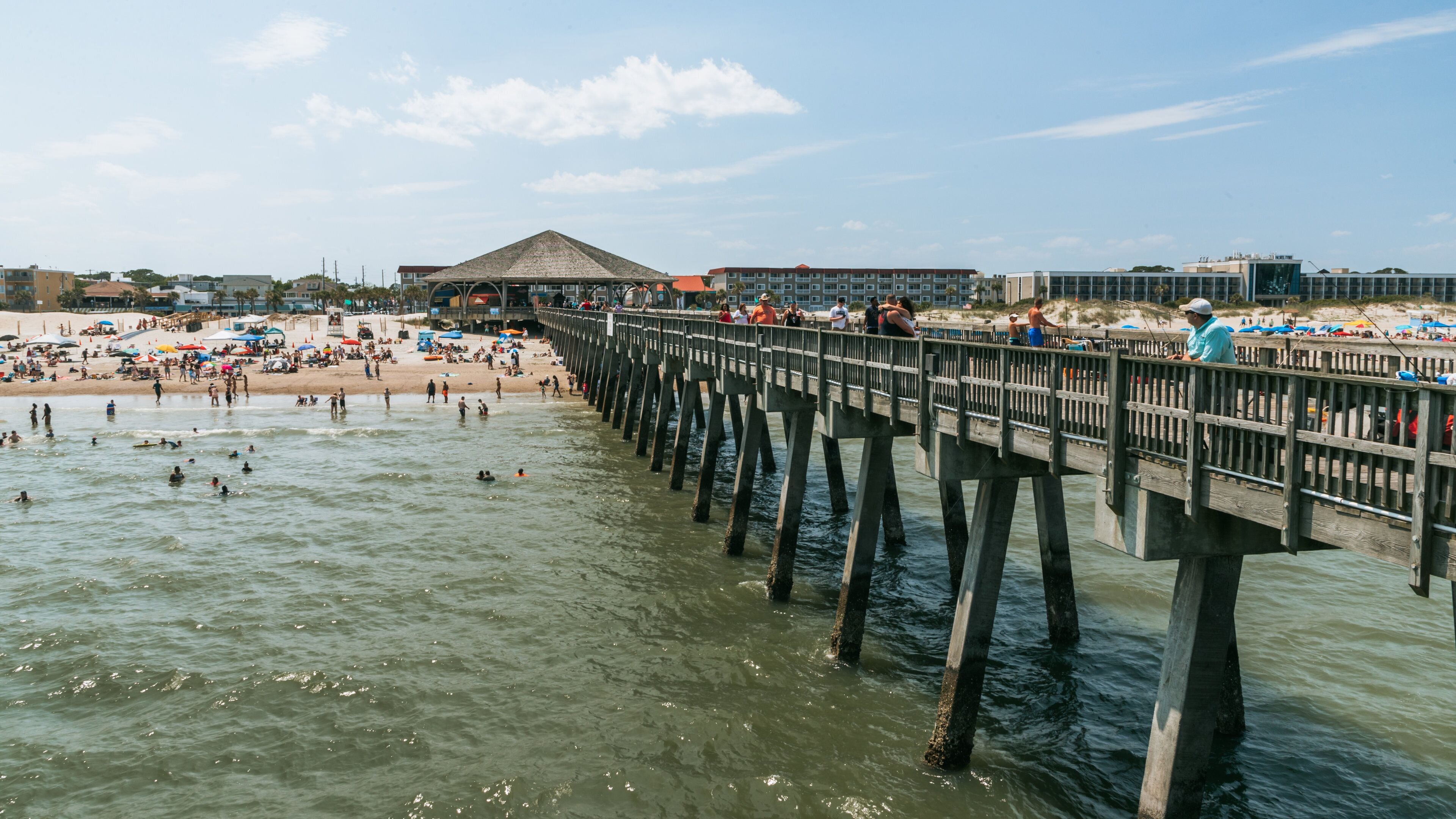 Tybee Island Beach showing general coastal views, a beach and swimming