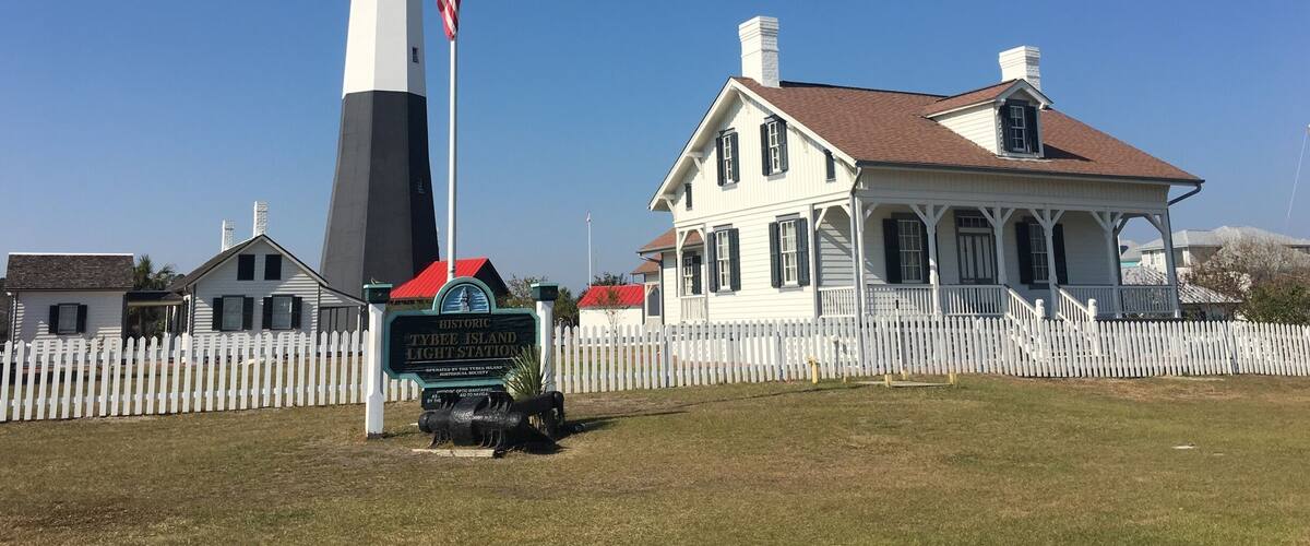 Tybee island light house. The light keepers house is pretty cool. Nice workout climbing the steps of the light house.