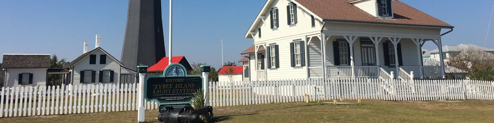 Tybee island light house. The light keepers house is pretty cool. Nice workout climbing the steps of the light house.