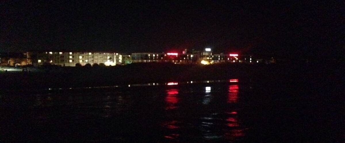 Taken from the pier at Tybee Island. The pier closes at 11pm and re opens at 9am. The moon off the ocean was so beautiful.