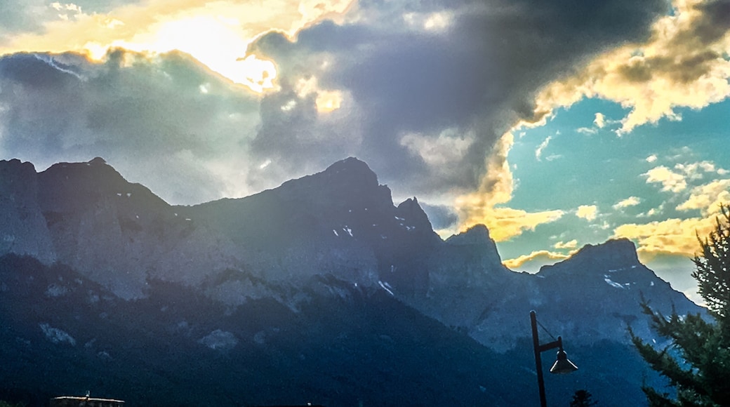 Across the street view from Grande Rockies Resort, Canmore, Alberta