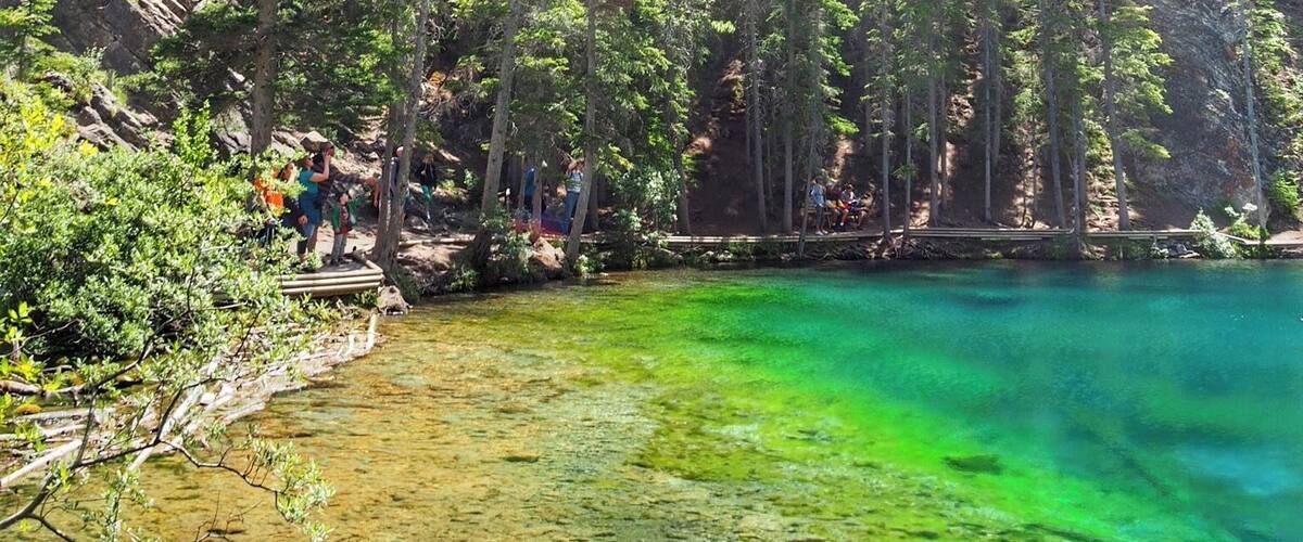 A short hike uphill awards not only views of the valley below but a view of these amazingly #green lakes