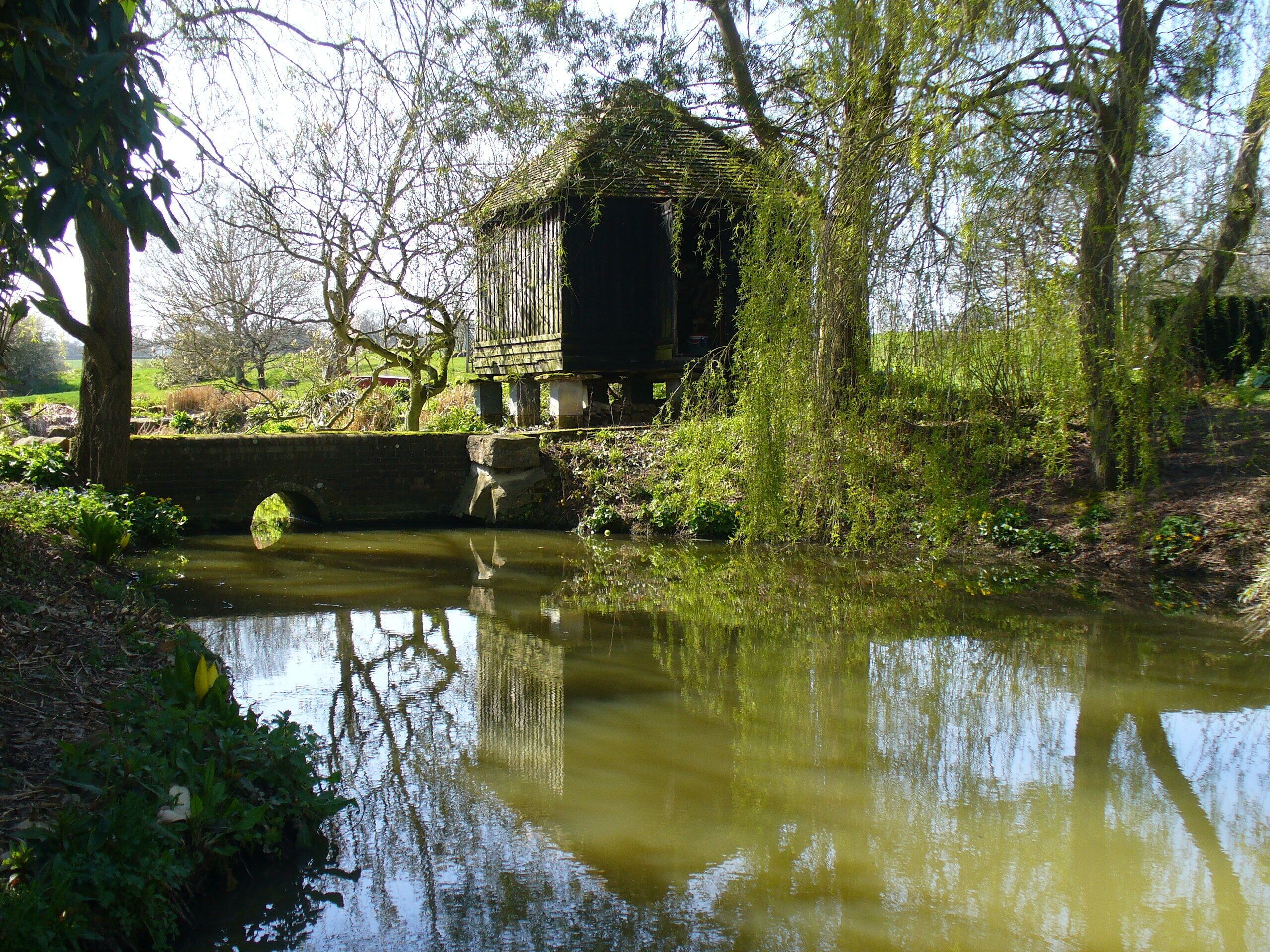 River Mole at Baldhorns Park, near to Rusper, West Sussex, Great Britain. Arcadian scene on the Mole about 1 mile below its source at Rusper.