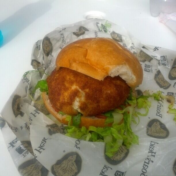 Crabcake sandwich.