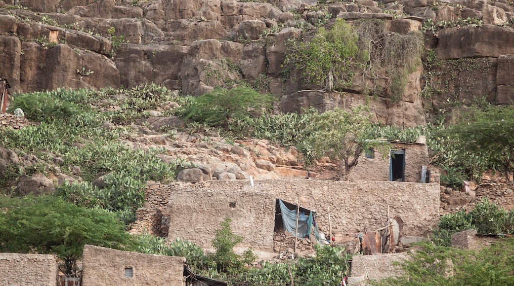 Stone cliff dwellings in Africa