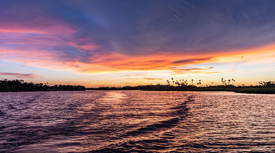 Stormy sunset over King's Bay in Crystal River Florida