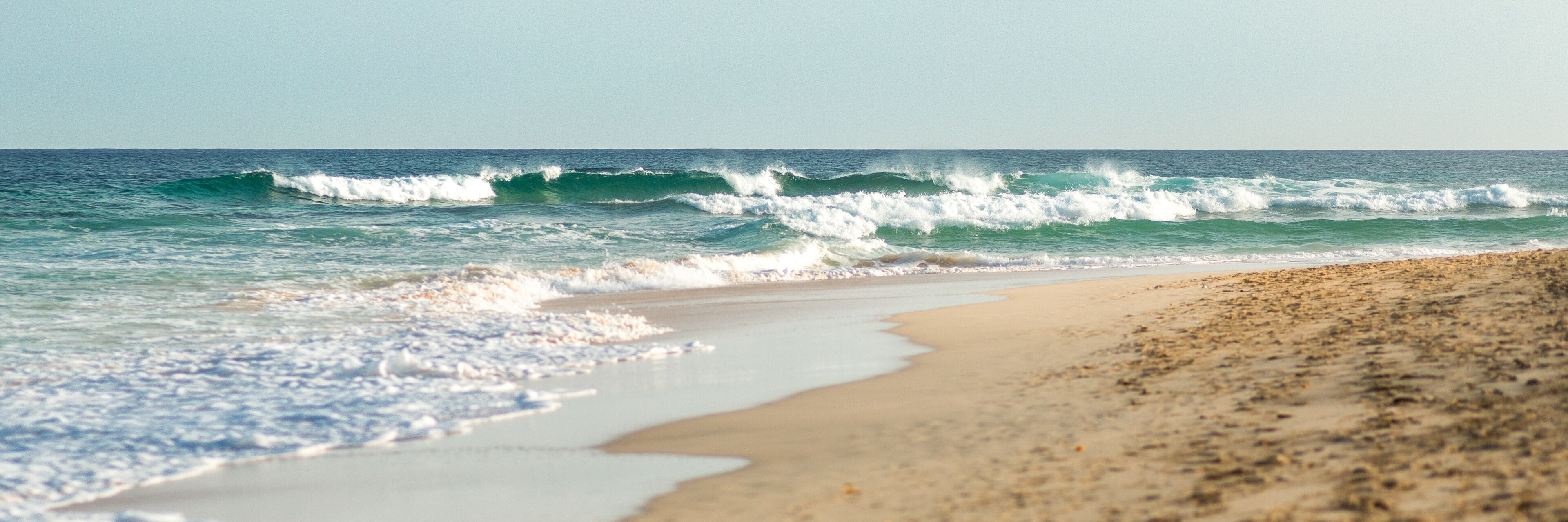 Waves on turquoise ocean, panorama