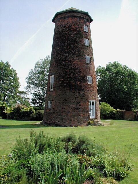 Former windmill at Mill House, Burton Pidsea, East Riding of Yorkshire, England.