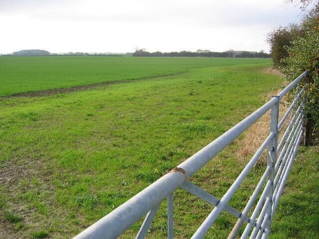 Farmland west of Withernwick, East Riding of Yorkshire. The Withernwick Road runs EW near the north edge of the grid square. this is a typical view of the farmland in this area looking SW.
