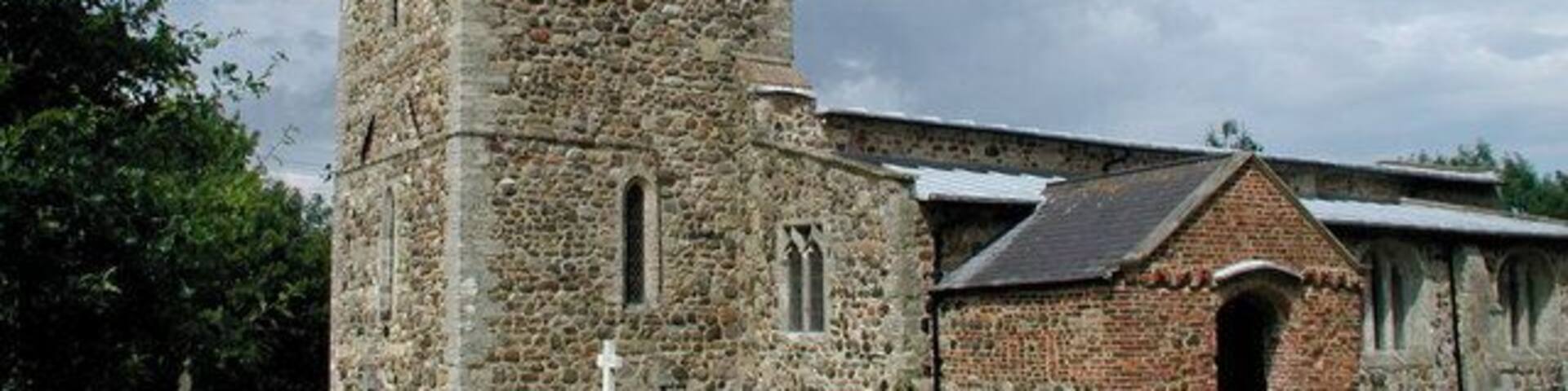 St. Michael's, Garton-with-Grimston, East Riding of Yorkshire, England. A church has existed in the parish since at least 1190 when it belonged to Thornton Abbey in Lincolnshire. It was dedicated to St. Michael by 1468. Some parts of the 12th century church survive as well as the tower which was built in the early 13th century.