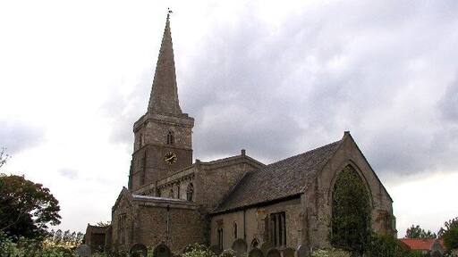 St Wilfrid's Church Ottringham, East Riding of Yorkshire, England. This spire, along with the nearby Patrington Church spire, can be seen from miles away across the almost flat plain of Holderness. Taken from MR: TA26812441.