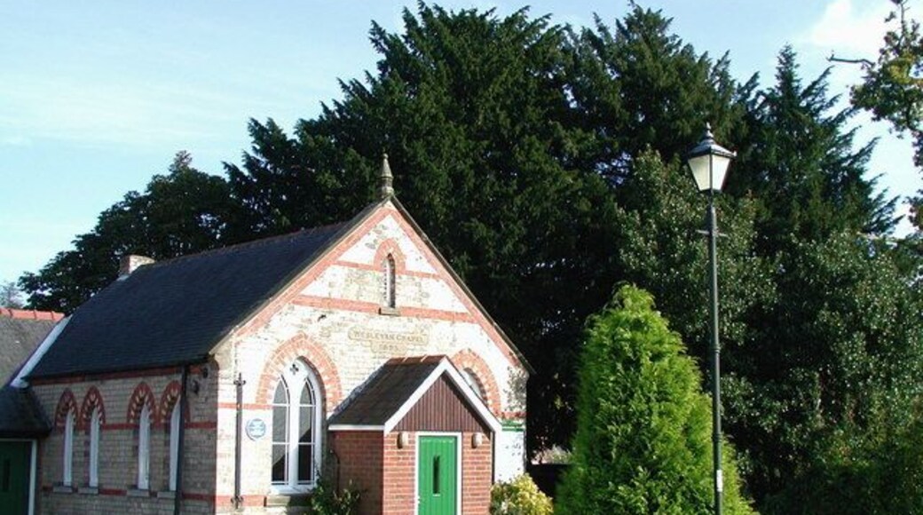 West Ella Methodist Church, West Ella, East Riding of Yorkshire, England. Looking east-southeast from the junction of Manor Fields and Chapel Lane. The former Wesleyan Chapel was built in 1895 directly in front of an older one built in the early 1800s. The chapel was lit by oil lamps until 1921.