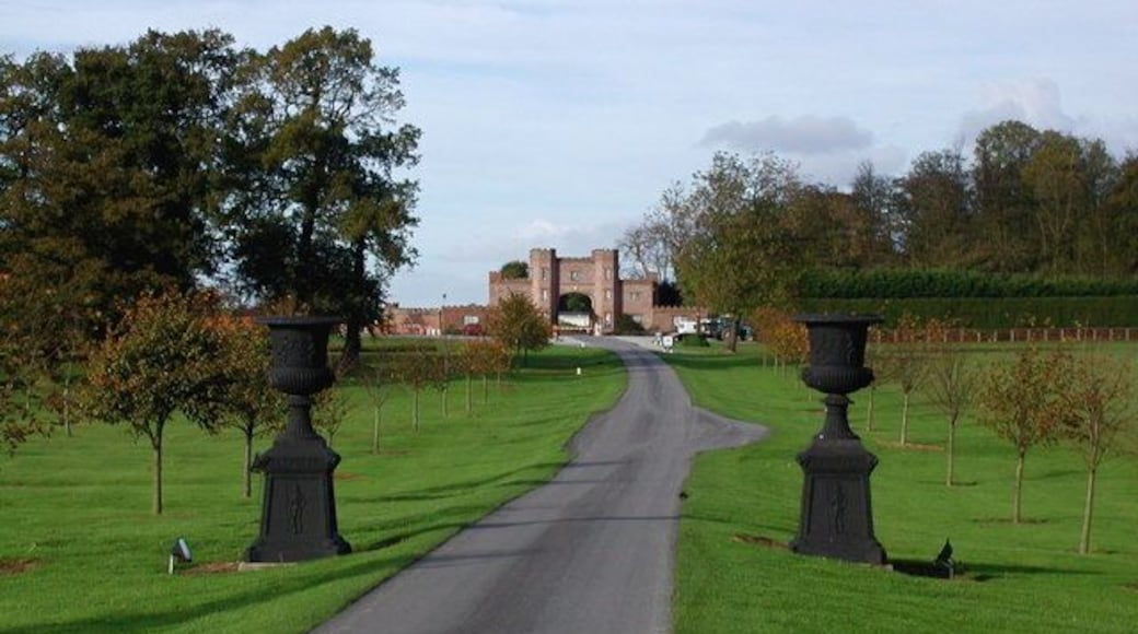 The Constable Arboretum, Sproatley, East Riding of Yorkshire, England. South of the Old Lodge in the park at Burton Constable Hall, the Constable Arboretum is a collection of plants laid out to a design by Stephen Bean Associates for John Chichester Constable. The new garden design is based on the historical development of the formal garden and also reflects the twelve 'feature rooms' at Burton Constable Hall. The driveway through 'The Great Hall' section of the garden is also the access road to Burton Constable Holiday Park.
