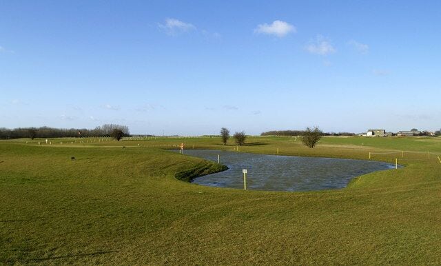 Burstwick Golf Course, Burstwick, East Riding of Yorkshire, England. One of the many new man made obstacles on this recently built course.