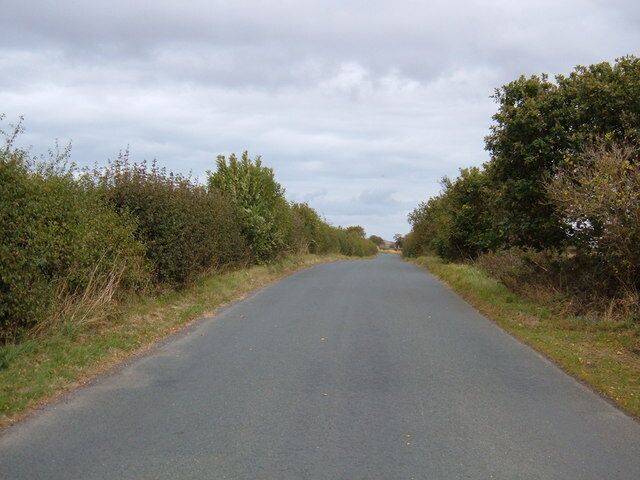 Minor Road Towards Marton, East Riding of Yorkshire, England. Viewed from New Ellerby