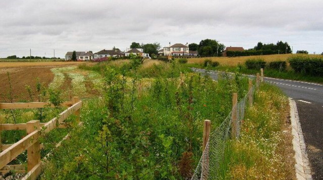 Great Hatfield, East Riding of Yorkshire, England. Great Hatfield sits in this and the adjacent square north. This area is all farmland.