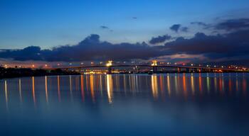 two Mactan Bridges with reflections in Water, night shoot, long expose