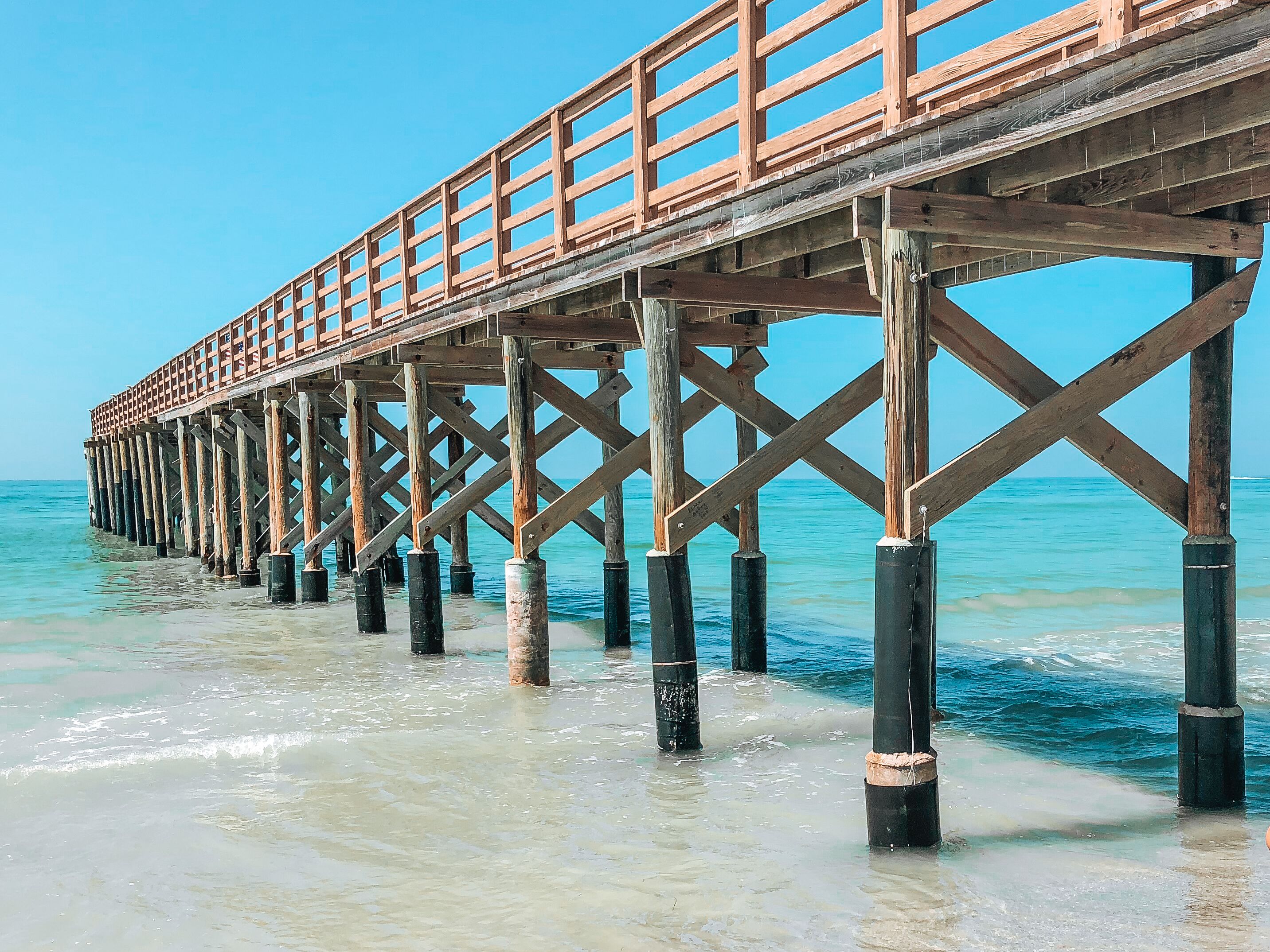 Pier in vibrant blue sea in Redington Beach, Florida., Shutterstock ID 1054068218, Purchase Order: Wave 0 First Batch, Order Number: , Client/Licensee: Hotels.com / BEX, Other: Mixed Budget