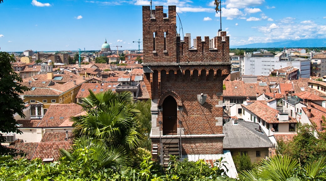 Udine is the historical capital of Friuli. Panorama with castle detail.