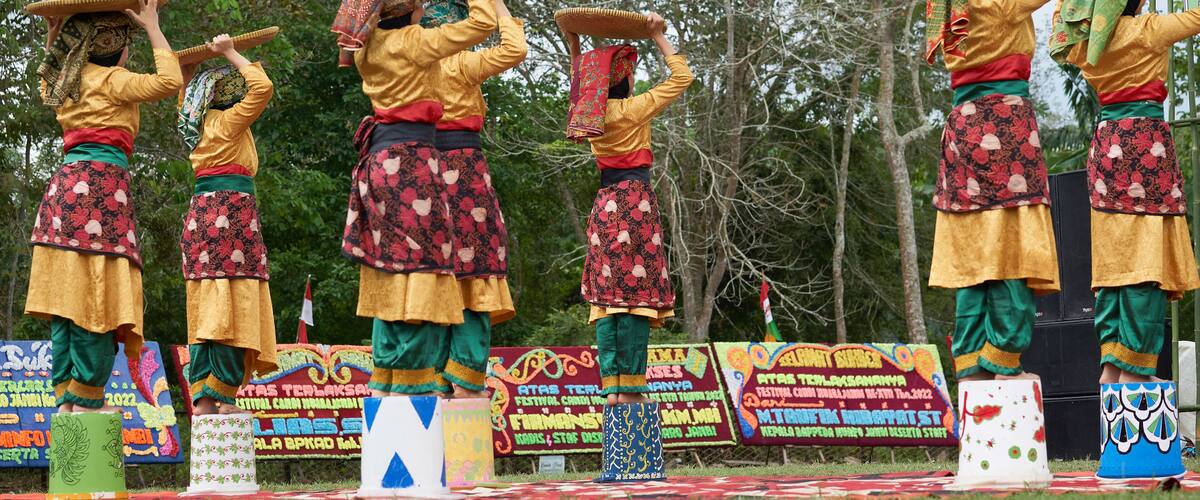 Traditional dance of indonesian culture from jambi