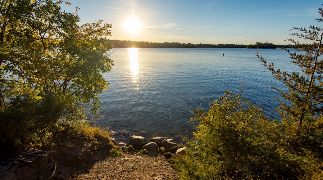 Sun in the late afternoon on a Wisconsin lake in early October.