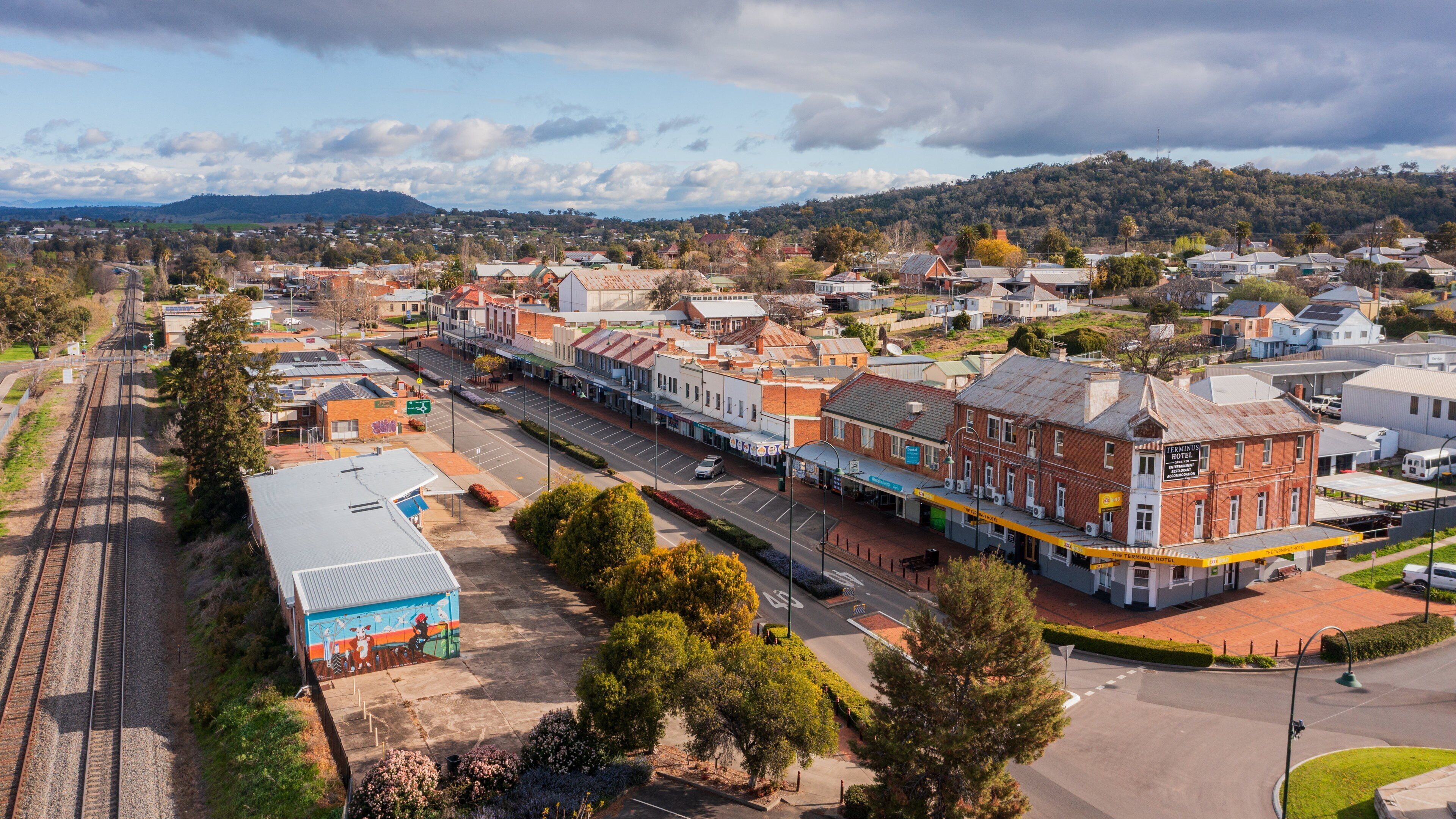 Quirindi which includes a small town or village and landscape views