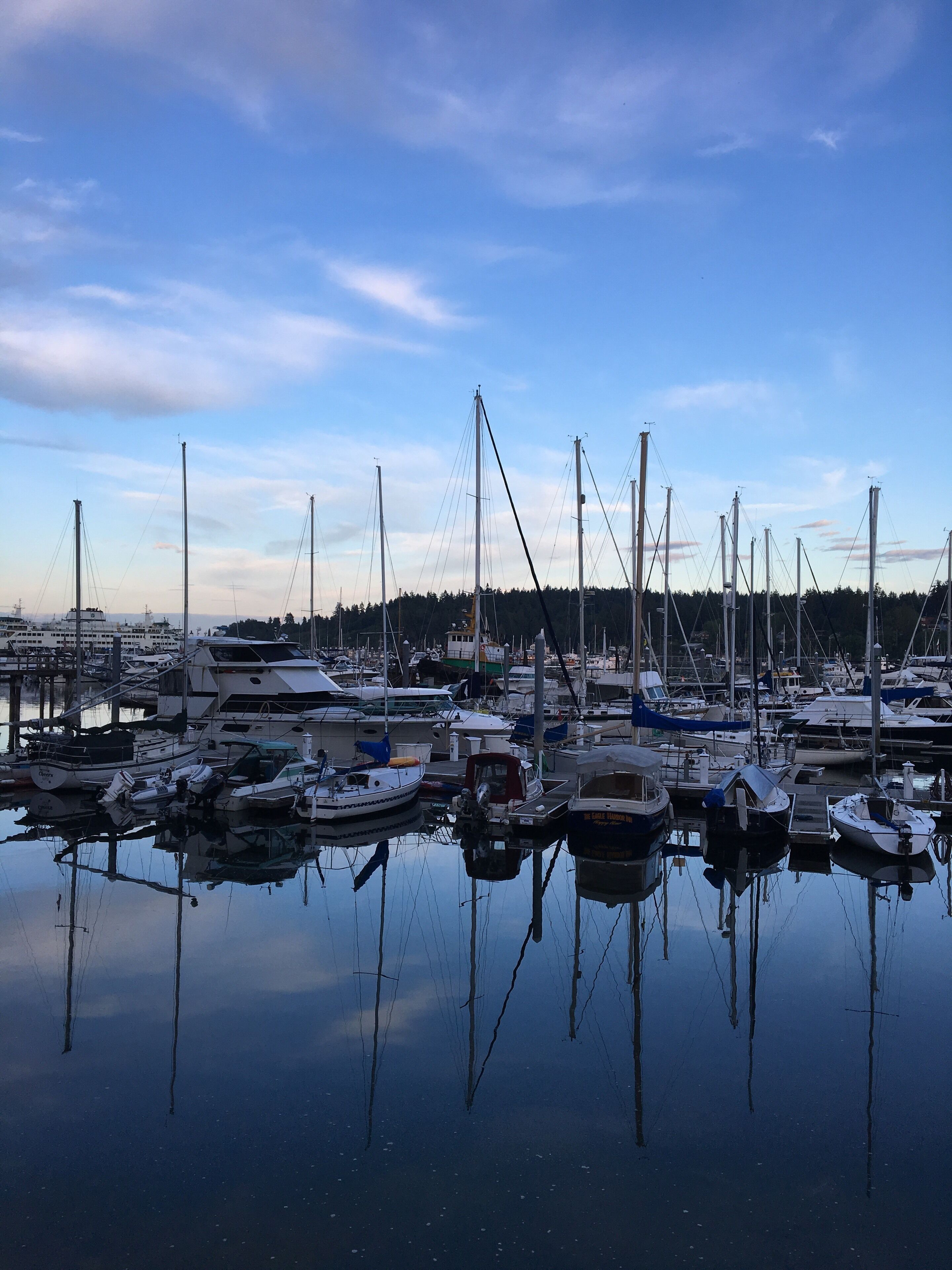 Walk along the boardwalk to take in sights of the Seattle across the Sound and Boats in the Marina. Take your car on the ferry to explore further away from the Marina. But beware of the long lines to get on the ferry back to Seattle. 
#BainbridgeIsland #Seattle #LifeAtExpedia