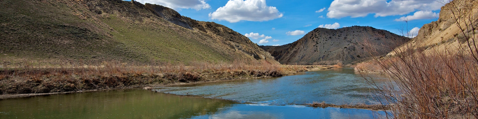 The California Trail had to cross the Humboldt River in several spots, including here at the First Crossing of Carlin Canyon in Nevada.