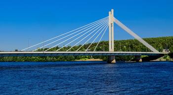Lumberjack's Candle Bridge, Rovaniemi Finland. The city's emblem and symbolic gateway to Lapland