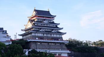 Majestic Atami Castle Standing Proud Against a Twilight Sky, Izu, Japan